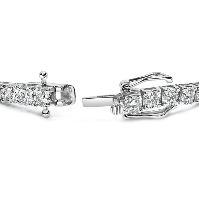 14K White Gold 4-Prong Set Lab Grown Round Diamond Classic Tennis Bracelet (F-G Color, VS1-VS2 Clarity) - 7.25