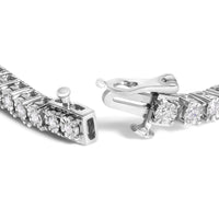14K White Gold 3.0 Cttw Lab Grown Diamond Illusion-Set Miracle Plate Tennis Bracelet (F-G Color, VS1-VS2 Clarity) - Size 7.25