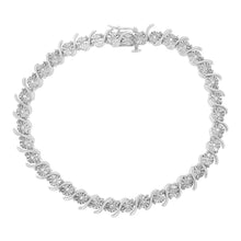.925 Sterling Silver 1/10 Cttw Diamond Round Miracle Plate and "S" Link Tennis Bracelet (I-J Color, I2- I3 Clarity) - 7"-4