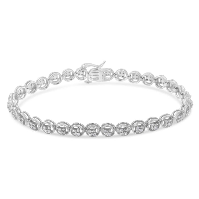 .925 Sterling Silver 1/4 Cttw Diamond 7