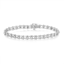 Sterling Silver Diamond Wave-Style Link Bracelet (0.5 cttw, I-J Color, I3 Clarity)-1