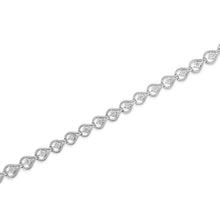 .925 Sterling Silver 1/4 Cttw Diamond Miracle-Set Teardrop Shaped 7” Link Bracelet (I-J Color, I3 Clarity)-3