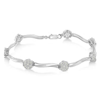 Sterling Silver Diamond Link Bracelet (1 cttw, H-I Color, I1-I2 Clarity)