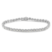 .925 Sterling Silver 1.0 Cttw Diamond Miracle-Set Square Milgrain 7