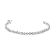 .925 Sterling Silver 1.0 Cttw Miracle Plate Set Diamond Bezel Link Design Tennis Bracelet (I-J Color, I3 Clarity)-2
