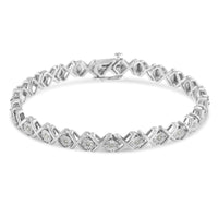 .925 Sterling Silver 1/10 cttw Miracle-Set Round-Cut Diamond 