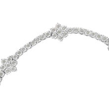 .925 Sterling Silver 1.0 cttw Miracle-Set Diamond Floral Station Tennis Bracelet (I-J Color, I3 Clarity) - 7-1/2"-1