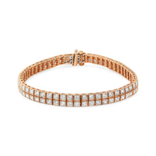 14K Rose Gold 3.0 Cttw Lab Grown Diamond Two Row Milgrain 7" Inch Tennis Bracelet (G-H Color, VS2-SI1 Clarity)-2