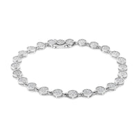.925 Sterling Silver 2.0 Cttw Round Diamond Link Bracelet (G-H Color, I1-I2 Clarity) - 7.25