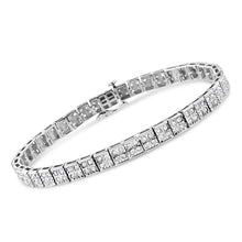 .925 Sterling Silver 2 Cttw Prong Set Round-Cut Diamond 4 Stone Box Link Bracelet (I-J Color, I3 Clarity) - 7.25"-1
