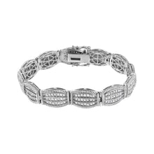 .925 Sterling Silver 3.0 Cttw Prong Set Diamond Art Deco Style Tennis Bracelet (I-J Color, I2-I3 Clarity) - 7.25"-1