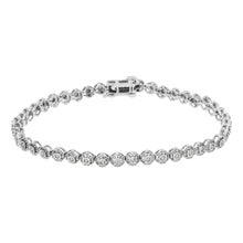 .925 Sterling Silver 1/2 Cttw Miracle Set Round Diamond Bezel Design Link Bracelet (I-J Color, I2-I3 Clarity) - 7.25"-1