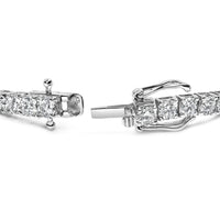 14K White Gold 4-Prong Set Lab Grown Round Diamond Classic Tennis Bracelet (F-G Color, VS1-VS2 Clarity) - 7.25