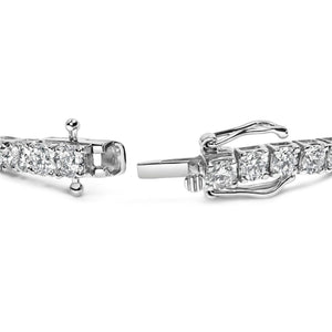 14K White Gold 4-Prong Set Lab Grown Round Diamond Classic Tennis Bracelet (F-G Color, VS1-VS2 Clarity) - 7.25