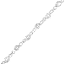 .925 Sterling Silver Prong Set Diamond Accent Curved Spiral Link Bracelet (I-J Color, I3 Clarity) - 7.25"-1