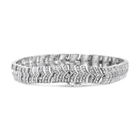 .925 Sterling Silver 3.00 Cttw Diamond Chevron Link Bracelet (I2-I3 Clarity, I-J Color) - Size 7.25