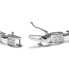 14K White Gold 2.00 Cttw Princess Diamond Invisible Set Link Bracelet (H-I Color, SI2-I1 Clarity) - 7"-1