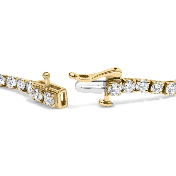 14K Gold 5.0 Cttw Lab Grown Diamond Tennis Bracelet (F-G Color, VS1-VS2 Clarity) - 7.25
