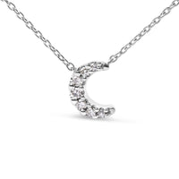 10K White Gold Diamond Accented Crescent Moon Shaped 18