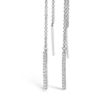 10K White Gold 1/10 Cttw Diamond Threader Earrings-1