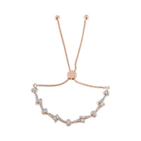 .925 Sterling Silver Diamond Accent Heart and Wave Link Bolo Bracelet (I-J Color, I2-I3 Clarity) - 6
