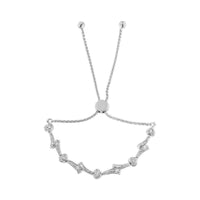 .925 Sterling Silver Diamond Accent Heart and Wave Link Bolo Bracelet (I-J Color, I2-I3 Clarity) - 6