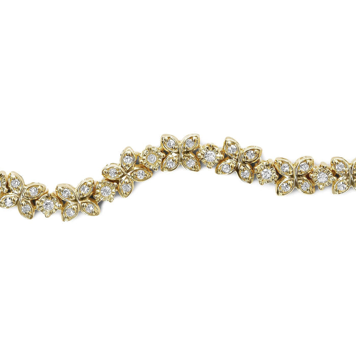 .925 Sterling Silver 1/4 Cttw Diamond Marquise Shaped Link 4