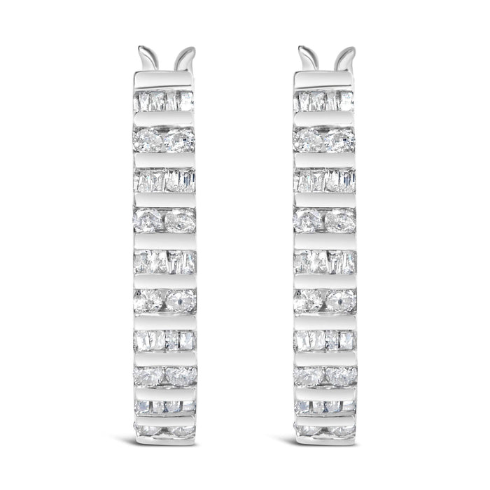 10K White Gold 1.0 Cttw Alternating  Diamond 