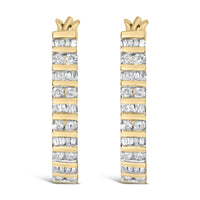 10K White Gold 1.0 Cttw Alternating  Diamond 