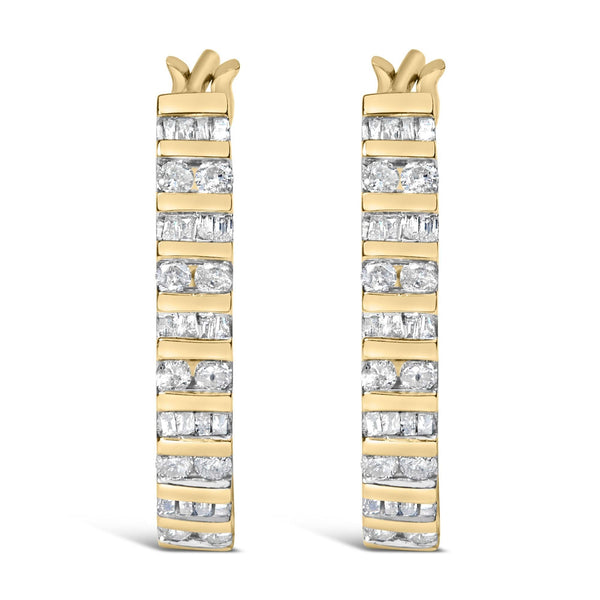 10K White Gold 1.0 Cttw Alternating  Diamond 