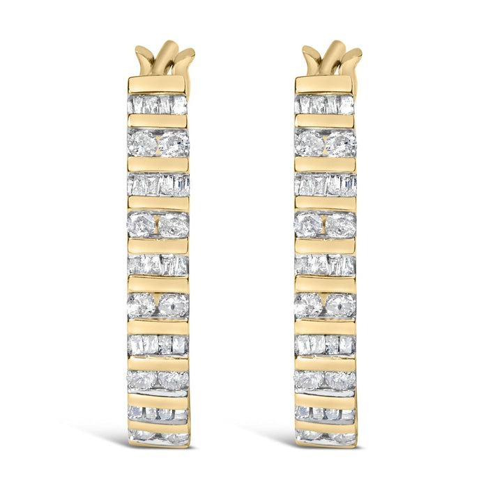 10K White Gold 1.0 Cttw Alternating  Diamond 