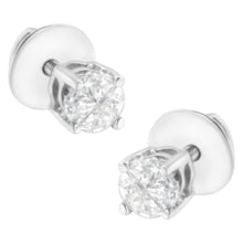 14K White Gold 1/2 Cttw Pie-Cut Diamond Solitaire Stud Earrings (H-I Color, SI1-SI2 Clarity)-1