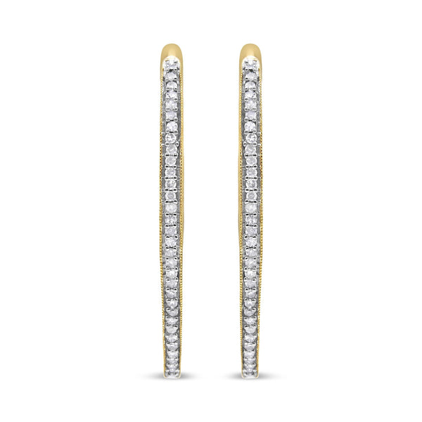 10k Yellow Gold Round Cut Diamond Earrings (1 cttw, I-J Color, I2-I3 Clarity)