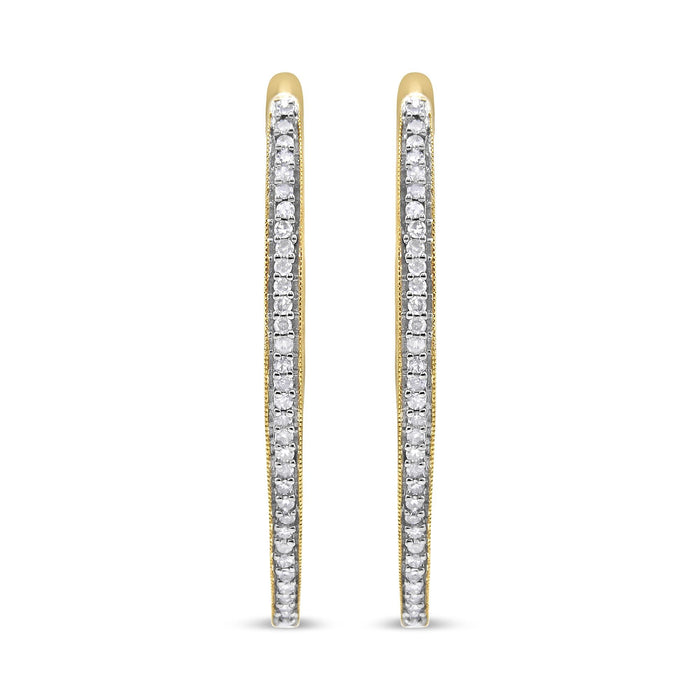10k Yellow Gold Round Cut Diamond Earrings (1 cttw, I-J Color, I2-I3 Clarity)