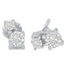 14K White Gold 1/2 cttw Round Cut Diamond Earrings (H-I, SI2-I1)-1