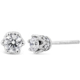 14K Gold 1/2 Cttw Round Diamond Crown Stud Earring (I-J Color, I1-I2 Clarity)-2 thumbnail 3