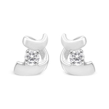 .925 Sterling Silver Round Cut Diamond Fashion Earrings (0.10 cttw, I-J Color, I2-I3 Clarity)-1