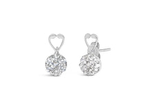 14K White Gold 1 1/4 cttw Round Cut Diamond Earrings (H-I, I1-I2)-1