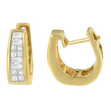 14k Yellow Gold 1/2ct TDW Princess and Baguette Diamond Earrings (I-J,VS1-VS2)-1