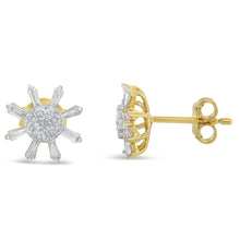 10k Yellow Gold Round and Baguette Diamond Stud Earring (0.50 cttw, H-I Color, I2-I3 Clarity)-1