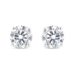 IGI Certified 14K White Gold 1 1/2 Cttw Lab Grown Diamond Solitaire Stud Earrings with Screwbacks (H-I Color, VS1-VS2 Clarity)-1