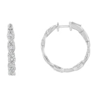 10K White Gold Diamond Hoop Earrings (1 1/2 cttw, H-I Color, I1-I2 Clarity)