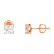 10K Gold Princess Diamond Composite Stud Earring (1/2 cttw, I-J Color, I1-I2 Clarity)-2