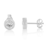 10K White Gold Diamond Floral Stud Earrings (3/8 cttw, I-J Color, I2-I3 Clarity)-1 thumbnail 2