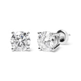14K White Gold Round Brilliant-Cut Lab Grown Diamond Classic 4-Prong Stud Earrings with Screw Backs (G-H Color. VS1-VS2 Clarity)-3 thumbnail 4