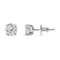 14K Gold 3.0 Cttw Lab Grown Diamond Solitaire Stud Earrings