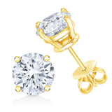 14K Gold 1/2 Cttw Round Brilliant Cut Lab Grown Diamond 4-Prong Classic Solitaire Stud Earrings-2 thumbnail 3