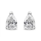 14K White Gold Pear Shape Solitaire Lab Grown Diamond Stud Earrings (F-G Color, VS2-SI1 Clarity)-4 thumbnail 5
