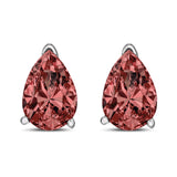 14K White Gold 1/2 Cttw Lab Grown Pink Pear Diamond 3 Prong Set Martini Solitaire Stud Earrings (Pink Color, VS2-SI1 Clarity)-1 thumbnail 2