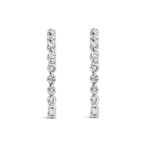 14K White Gold 5.00 Cttw Lab Grown Diamond Inside-Out Hoop Earring-1
